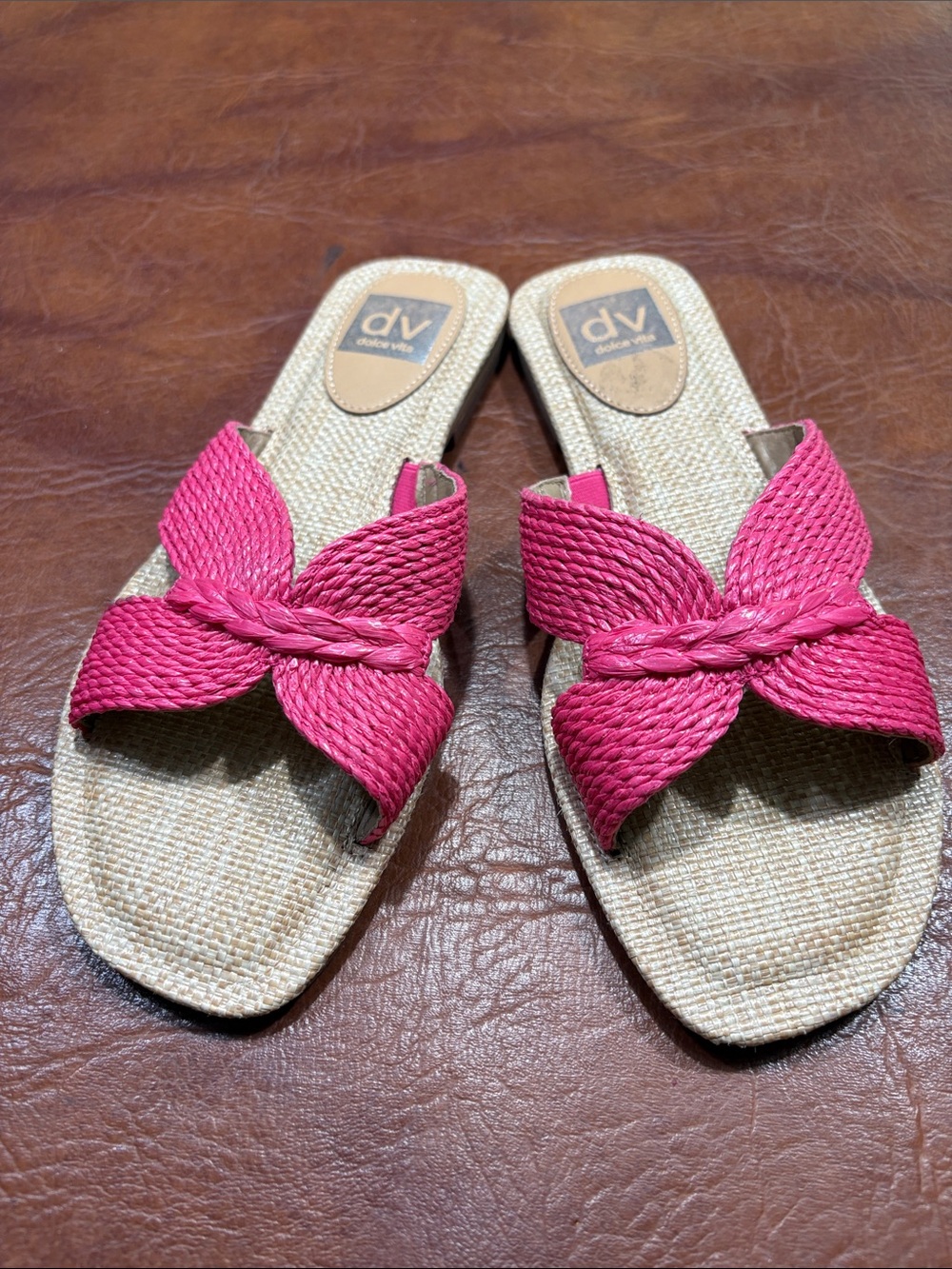DV by Dolce Vita Hot Pink Braided Slide Sandals 8.5 NWOT